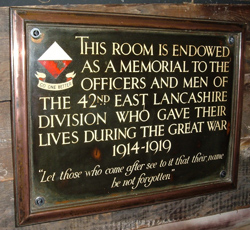 42nd Division Memorial Plaque, Museum of the Manchester Regiment