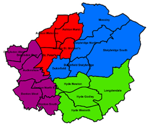 Map of Tameside
