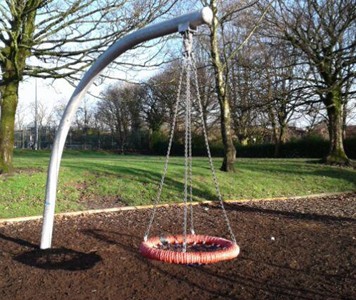 Roundabout situated on wetpour