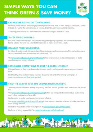 Think Green Save Money Poster
