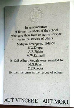 Wrekin College Memorial Tablet, Wellington, Shropshire